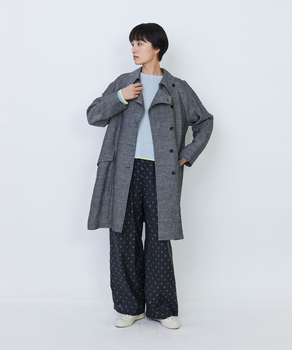 LOISIR オリジナル柄カットジャカードイージーパンツ ブラック系その他
