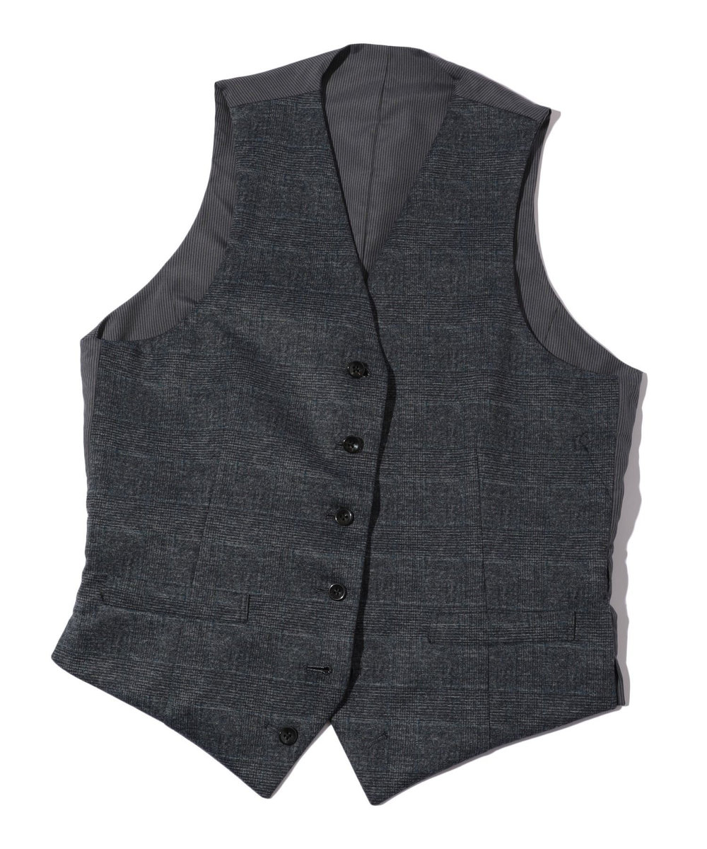 MEN'S BIGI 【ACTIVE TAILOR】エクストラTRジャージプリントベスト＜スリーピース対応＞ ネイビー