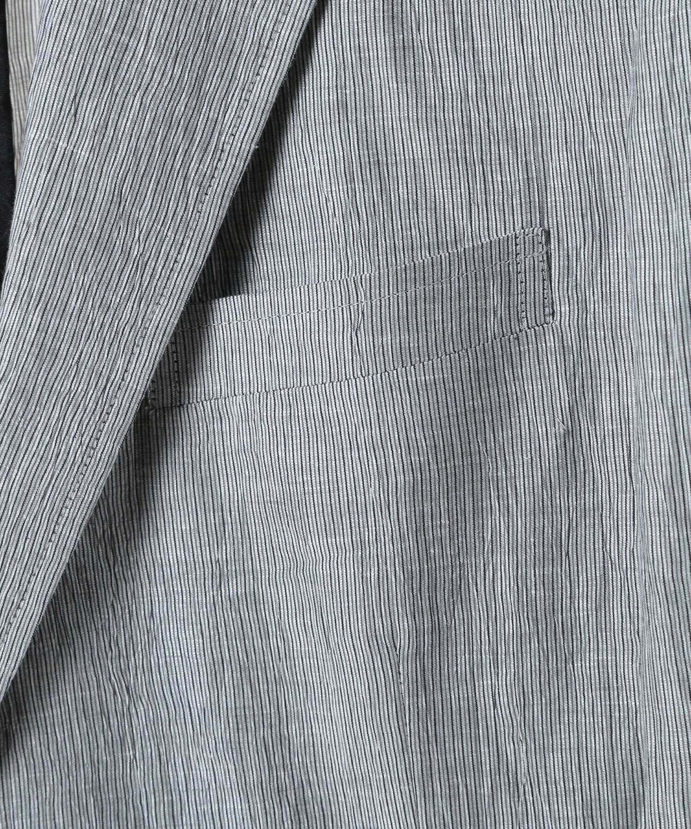 MEN'S BIGI コットンリネン楊柳サッカージャケット グレー