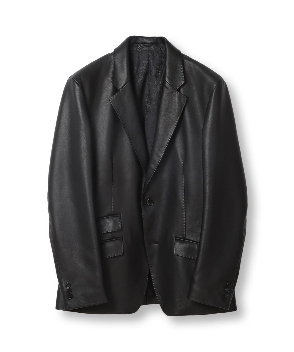 MEN'S BIGI シープレザーテーラードジャケット ブラック