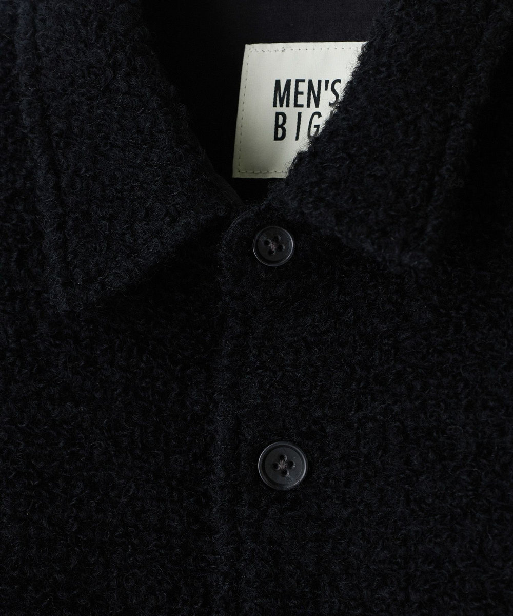 MEN'S BIGI 総裏ツイード CPOシャツアウター ブラック