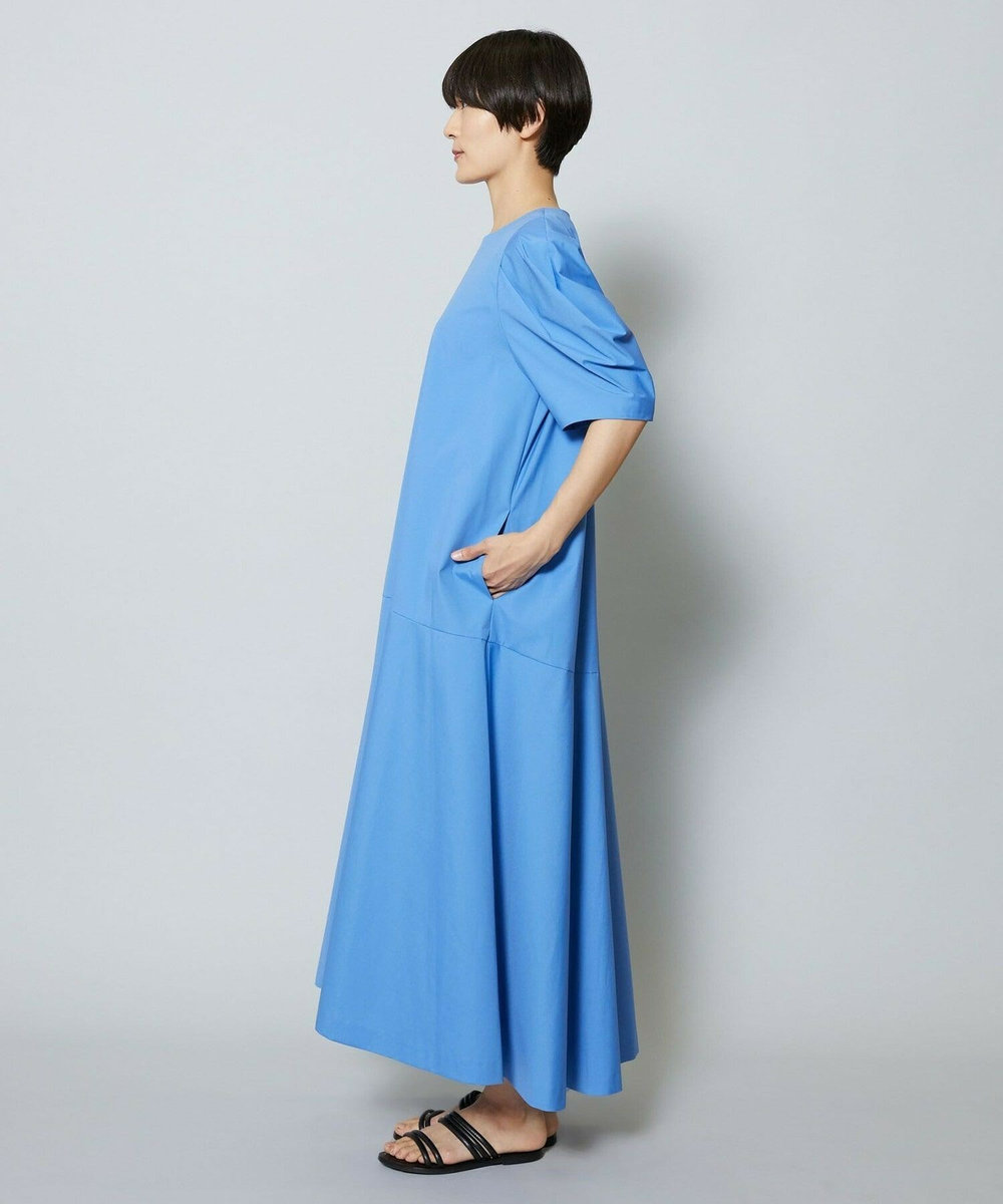 MOGA 雑誌eclat ×スタイリスト池田奈加子コラボ ファンクショナルブロードフレアーワンピース ブルー