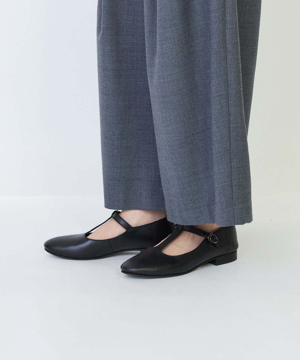 LOISIR エステルウールサキソニーワイドパンツ グレー