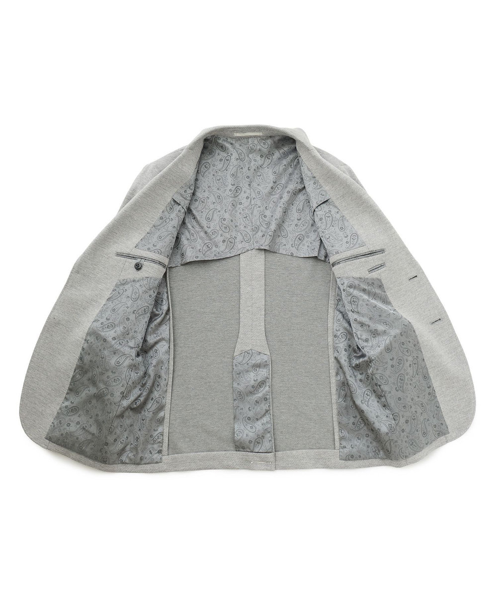 MEN'S BIGI ウール混ツイルジャージジャケット ライトグレー