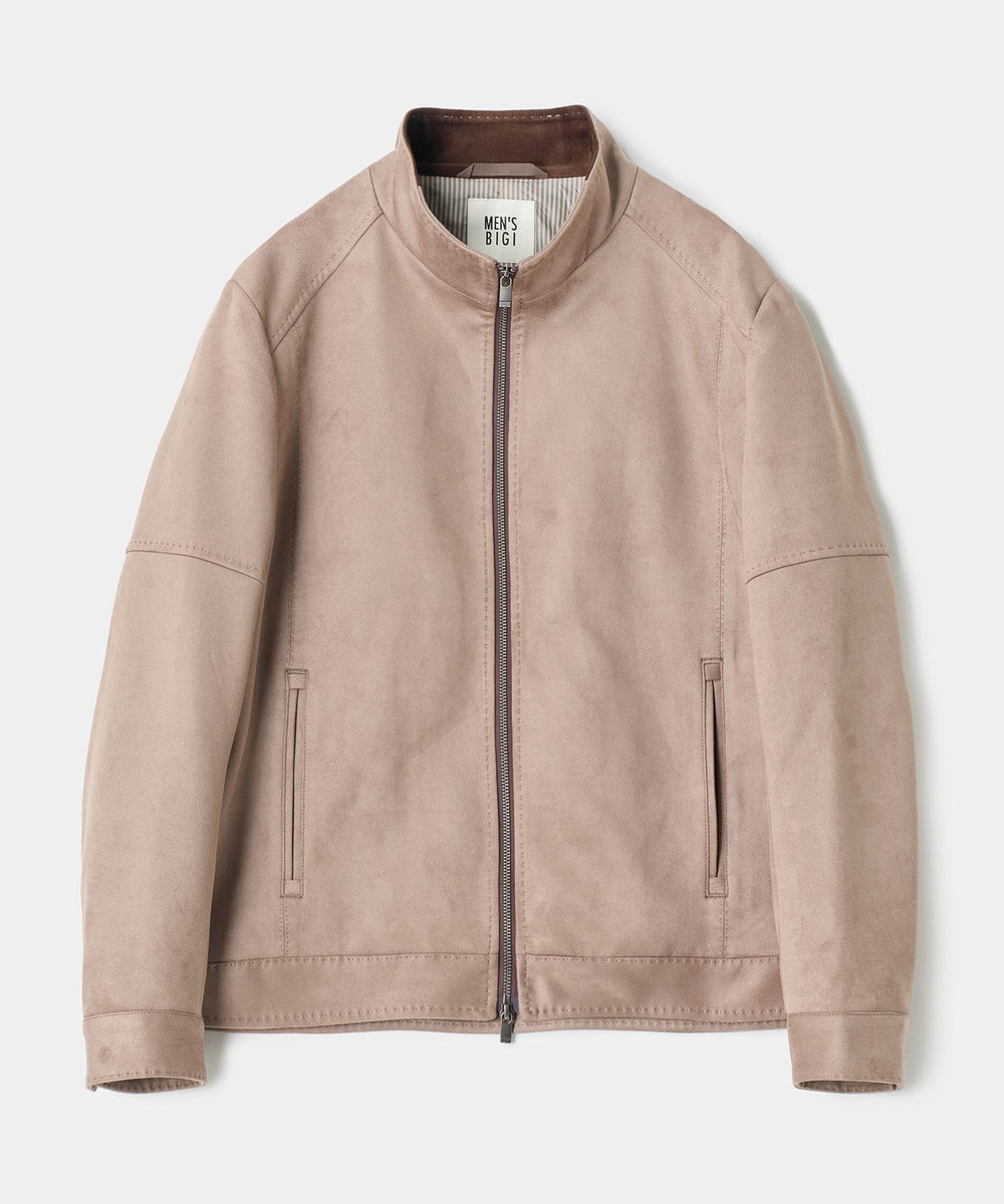MEN'S BIGI フェイクスエードダンボール ライダースジャケット グレー系その他