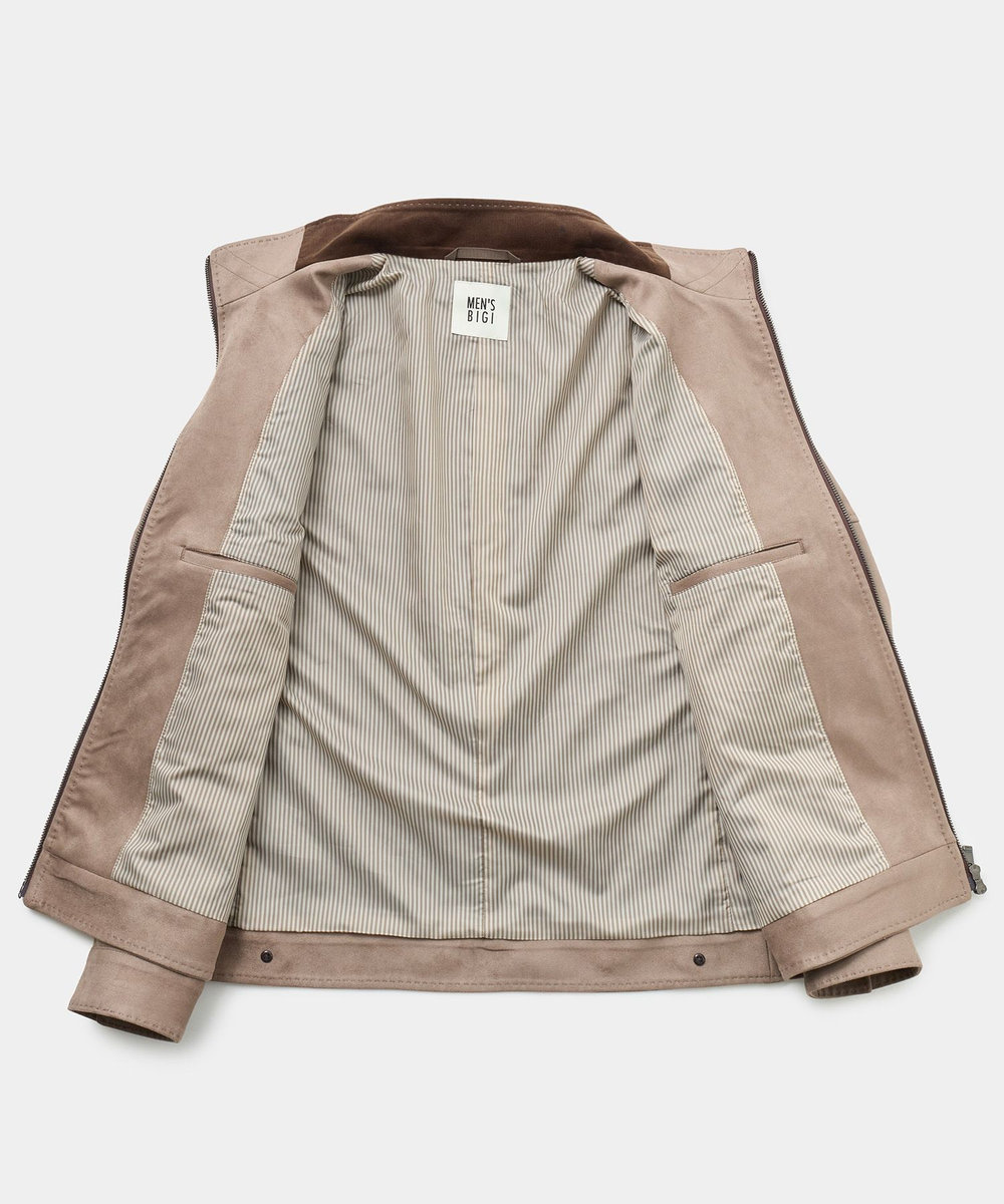 MEN'S BIGI フェイクスエードダンボール ライダースジャケット グレー系その他