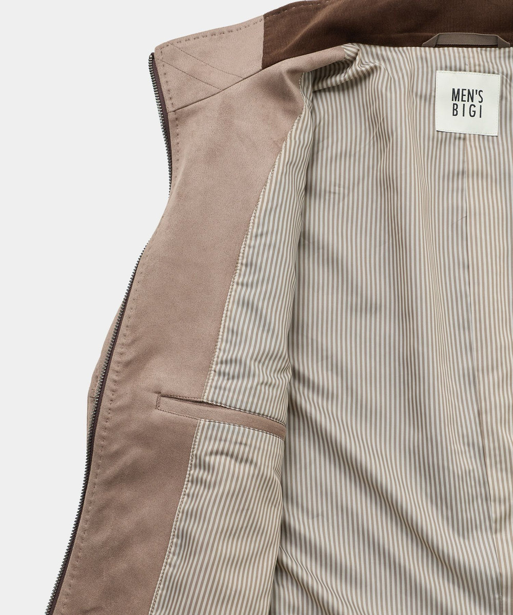 MEN'S BIGI フェイクスエードダンボール ライダースジャケット グレー系その他
