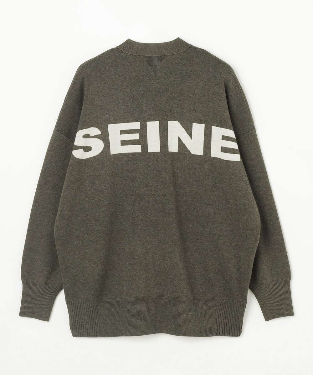 1er Arrondissement バックロゴカーディガン グレー