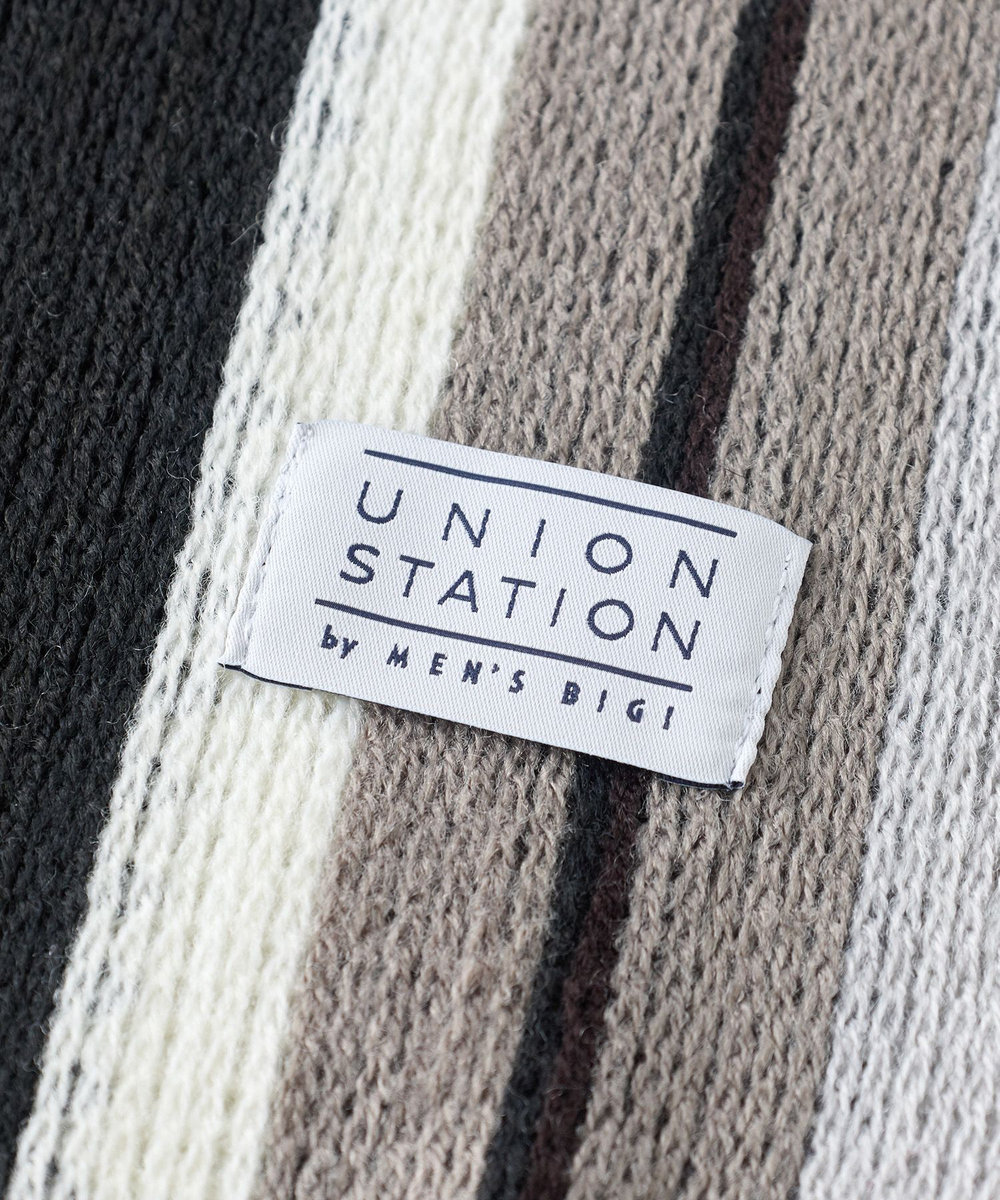 UNION STATION マルチストライプラッセルマフラー ブラック