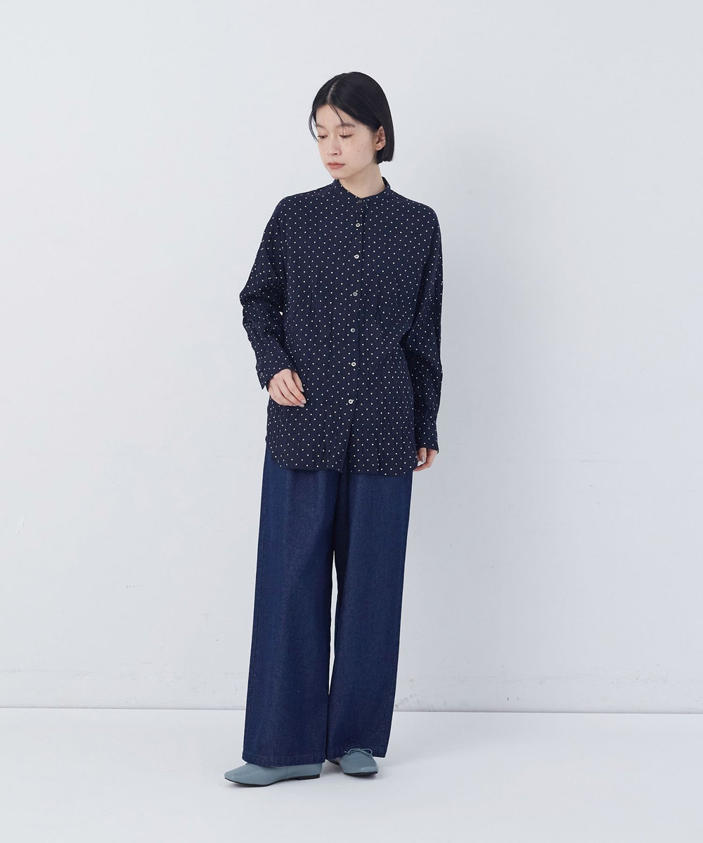 congés payés ADIEU TRISTESSE クリンクル加工2wayシャツ ドット