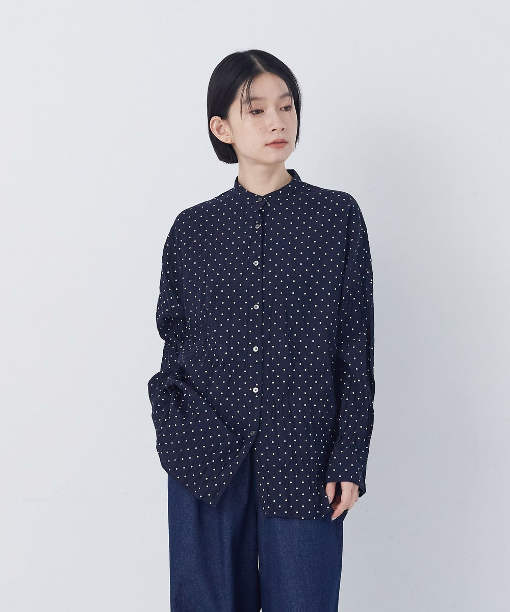 congés payés ADIEU TRISTESSE クリンクル加工2wayシャツ ドット
