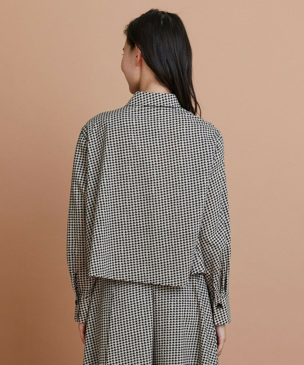 L'EQUIPE ハウンドトゥースプリントシャツ ブラック系その他