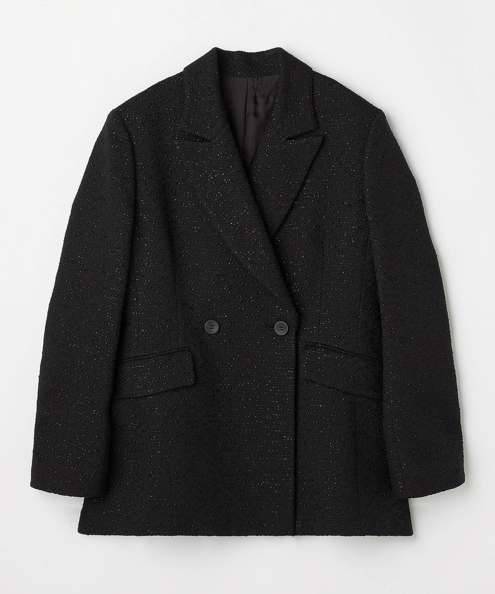 DÉPAREILLÉ TWEED DOUBLE JACKET / ツィードダブルジャケット ブラック