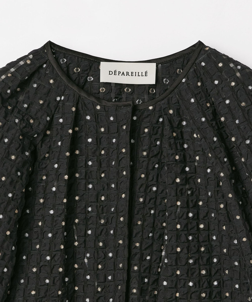 DÉPAREILLÉ LAME DOT JACQUARD BLOUSE /ラメドットジャガードブラウス ブラック