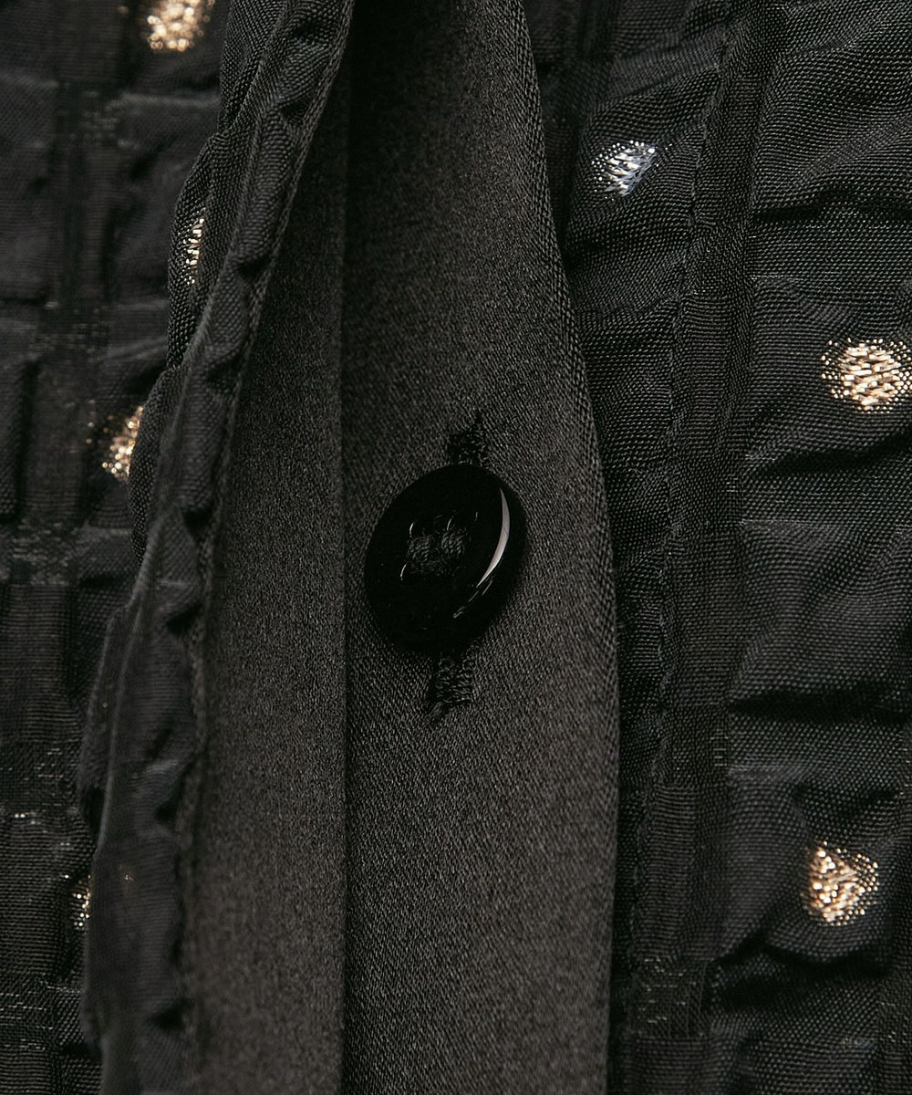 DÉPAREILLÉ LAME DOT JACQUARD BLOUSE /ラメドットジャガードブラウス ブラック