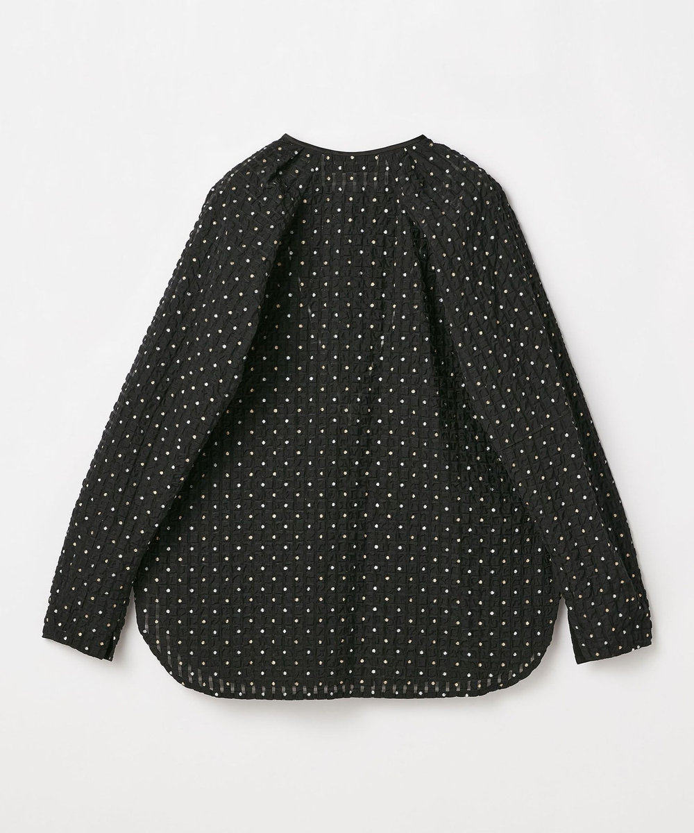 DÉPAREILLÉ LAME DOT JACQUARD BLOUSE /ラメドットジャガードブラウス ブラック