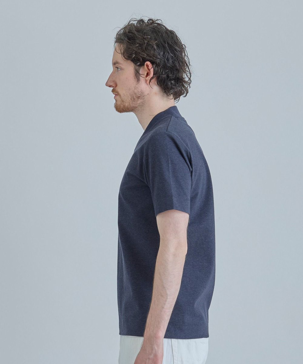 MEN'S BIGI 【ACTIVE TAILOR/アクティブテイラー】シルケットスムースVネックTシャツ＜接触冷感 / UVカット＞ ネイビー