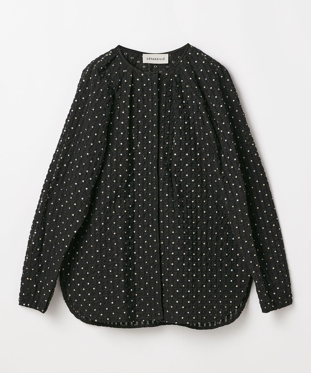 DÉPAREILLÉ LAME DOT JACQUARD BLOUSE /ラメドットジャガードブラウス ブラック