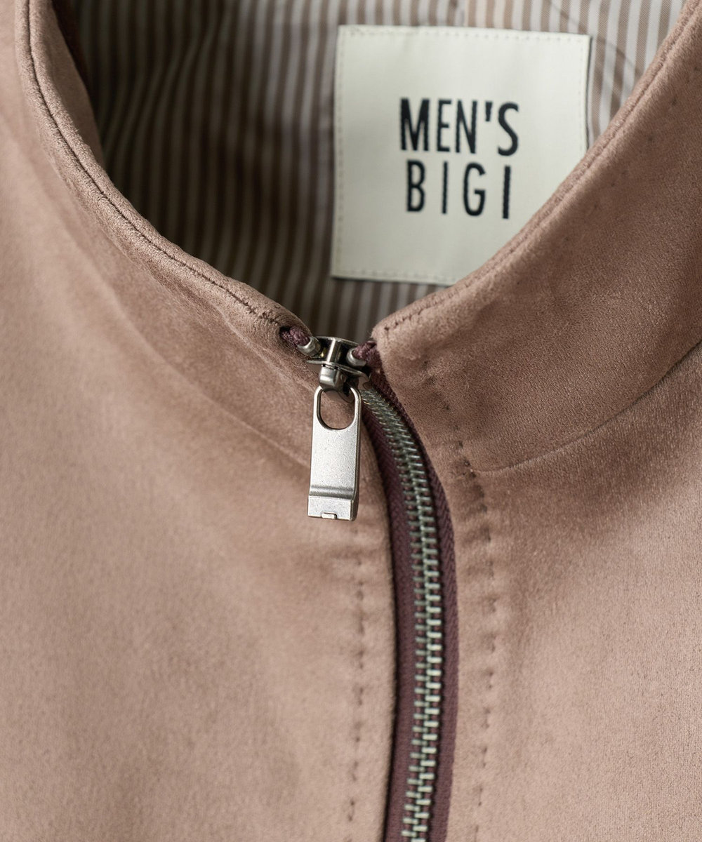MEN'S BIGI フェイクスエードダンボール ライダースジャケット グレー系その他