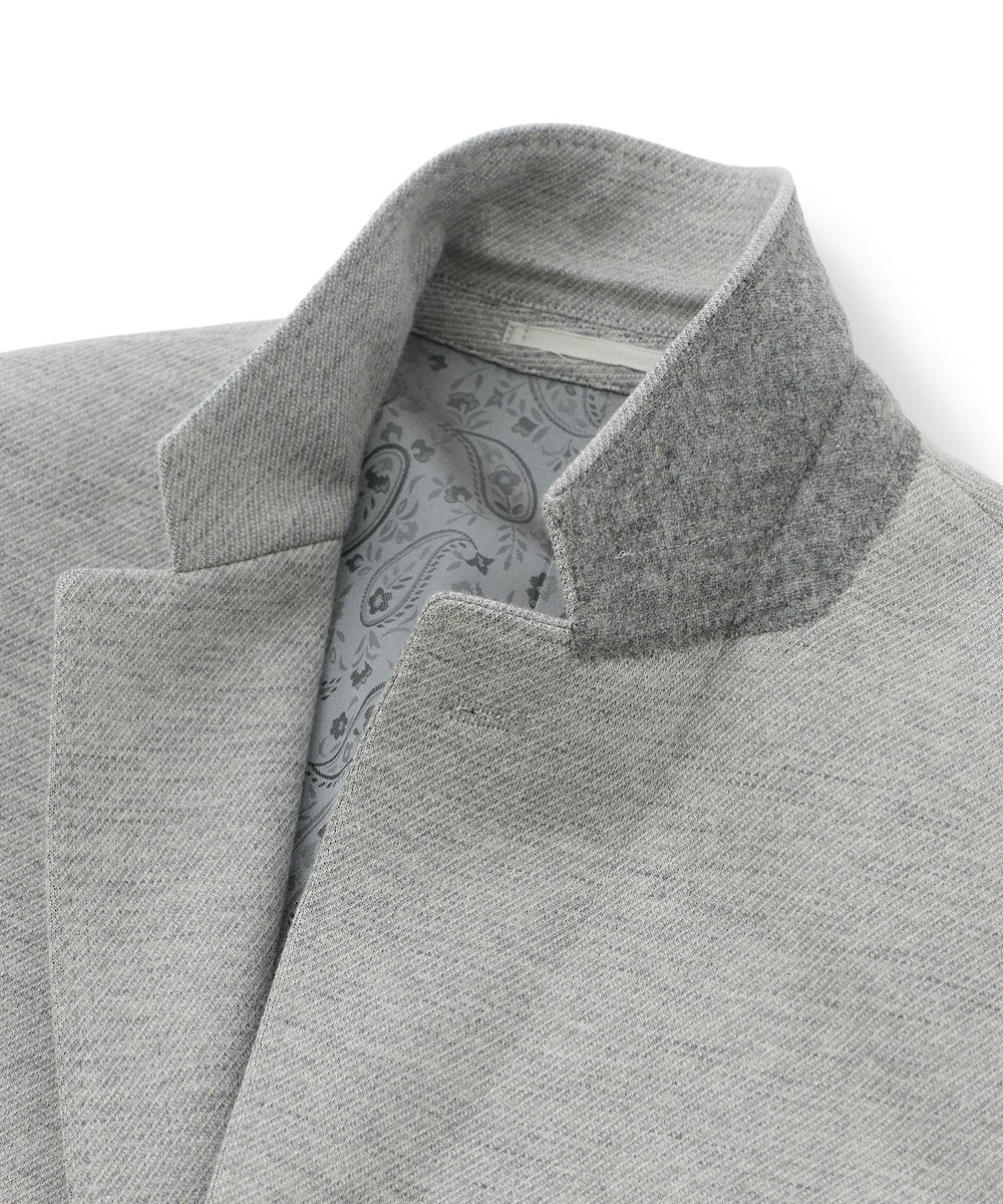 MEN'S BIGI ウール混ツイルジャージジャケット ライトグレー