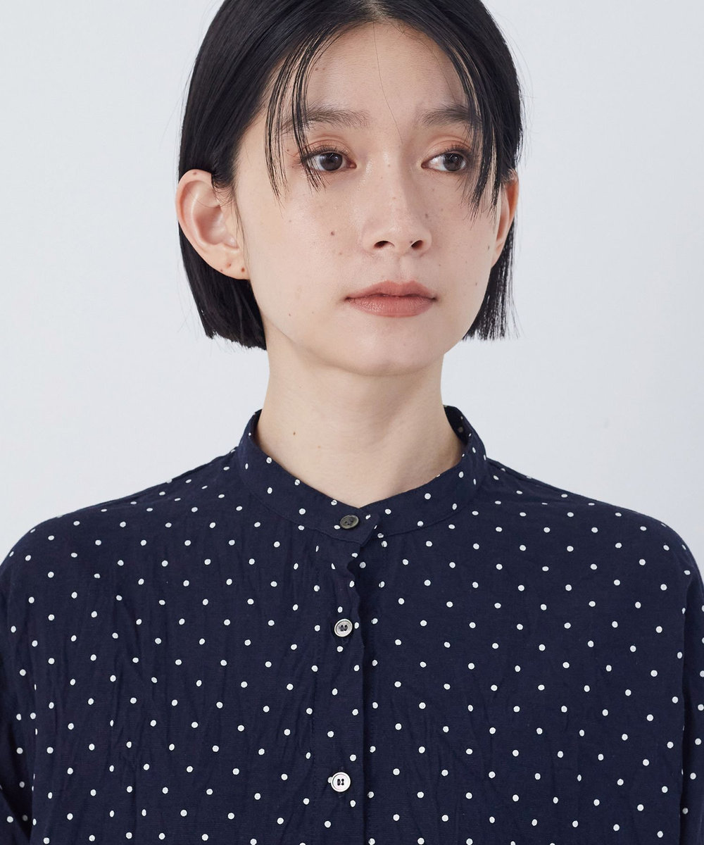 congés payés ADIEU TRISTESSE クリンクル加工2wayシャツ ドット