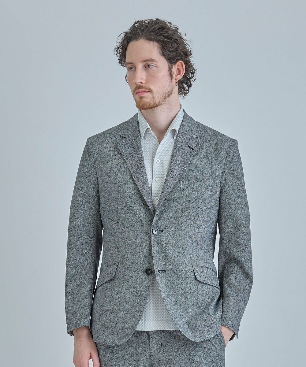 MEN'S BIGI 【ACTIVE TAILOR】Dot Air ヘリンボーン×千鳥格子/デニム柄 セットアップジャケット＜通気性/吸水速乾/ストレッチ＞ ブラック系その他