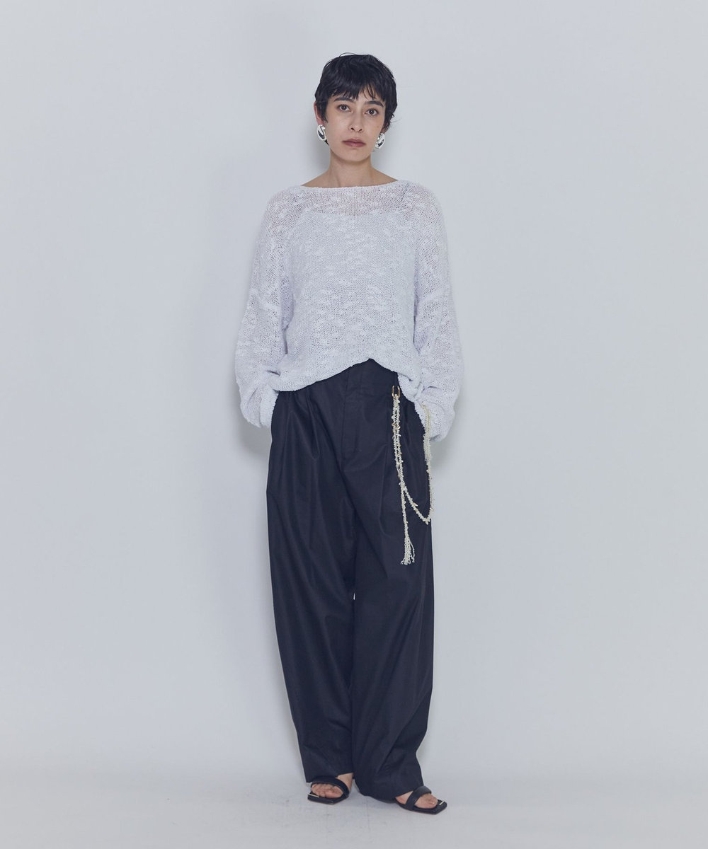 1er Arrondissement チンツシェルチェーンパンツ ブラック
