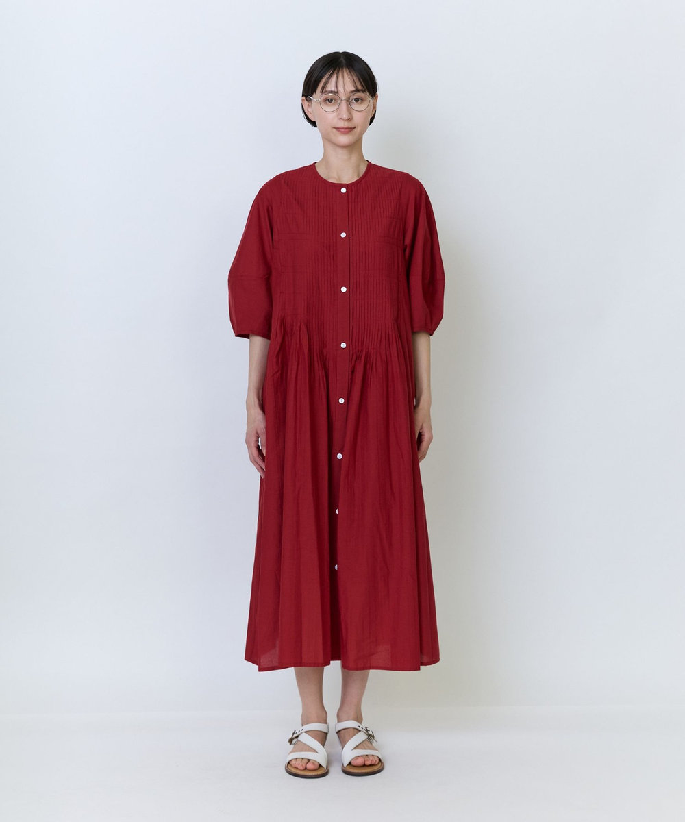 LOISIR インドコットンキャンブリックワンピース レッド