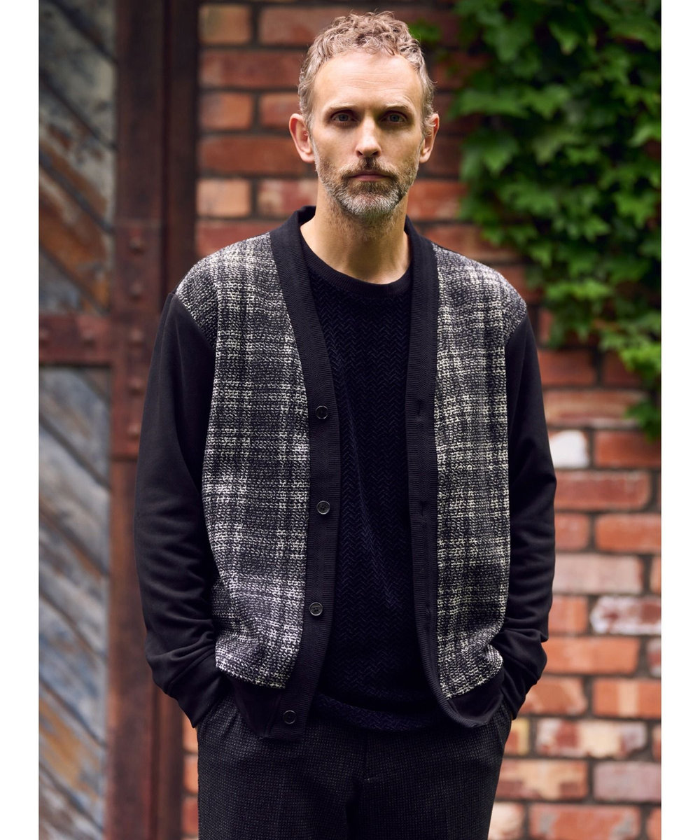 MEN'S BIGI モールジャガードクルーネックカットソー ブラック