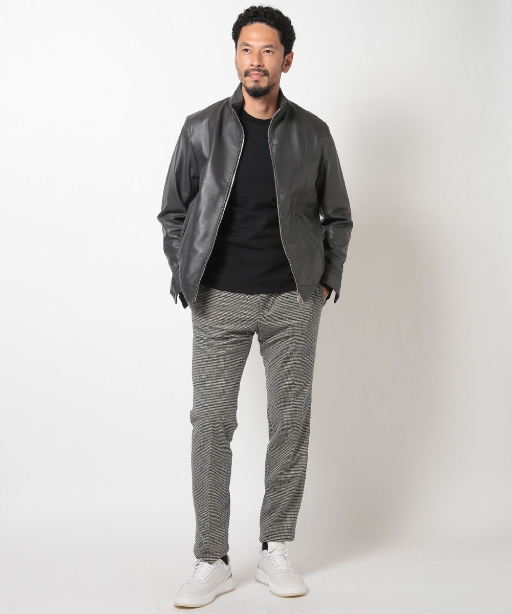 MEN'S BIGI クロームタンニングレザージャケット ダークグレー