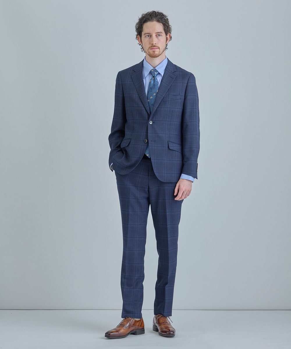 MEN'S BIGI 【TIE YOUR TIE /タイユアタイ】フローラルシャドーストライプ柄ネクタイ ネイビー