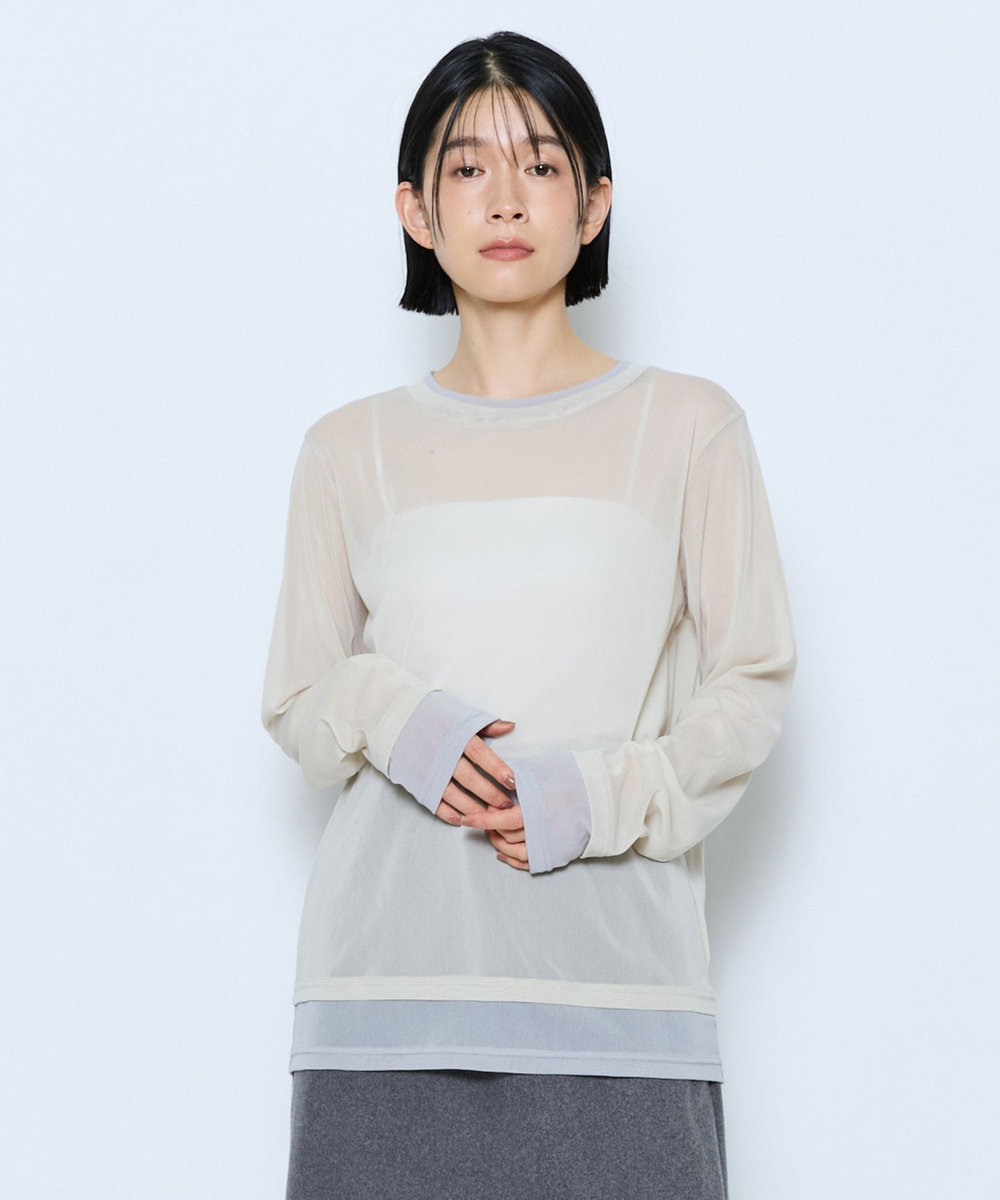feerique feerique チュールメッシュ配色インナー ベージュ系その他