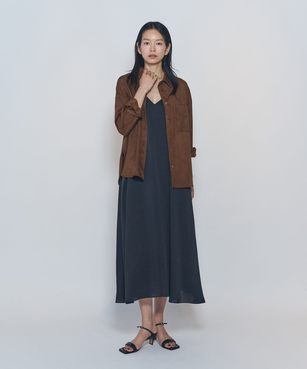 1er Arrondissement ワッシャーサテンキャミドレス ブラック