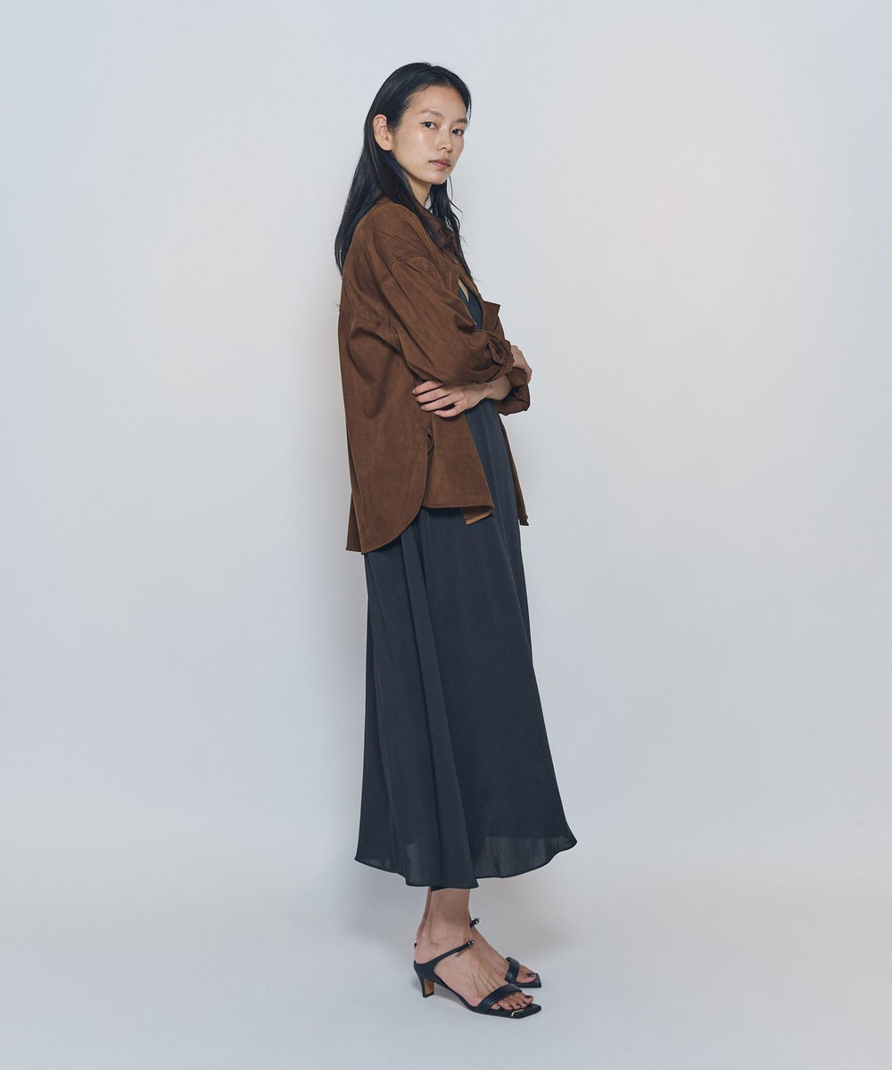 1er Arrondissement ワッシャーサテンキャミドレス ブラック