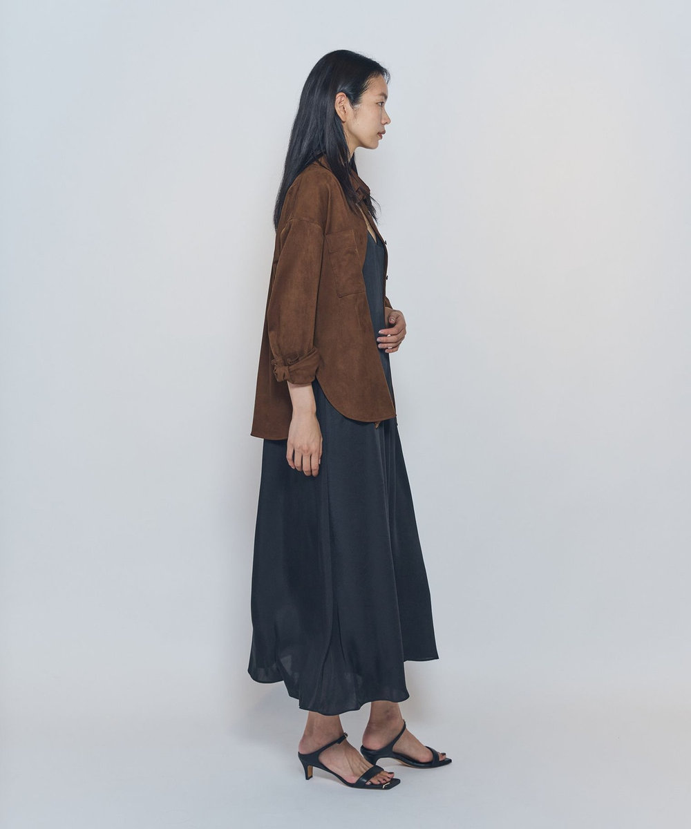 1er Arrondissement ワッシャーサテンキャミドレス ブラック