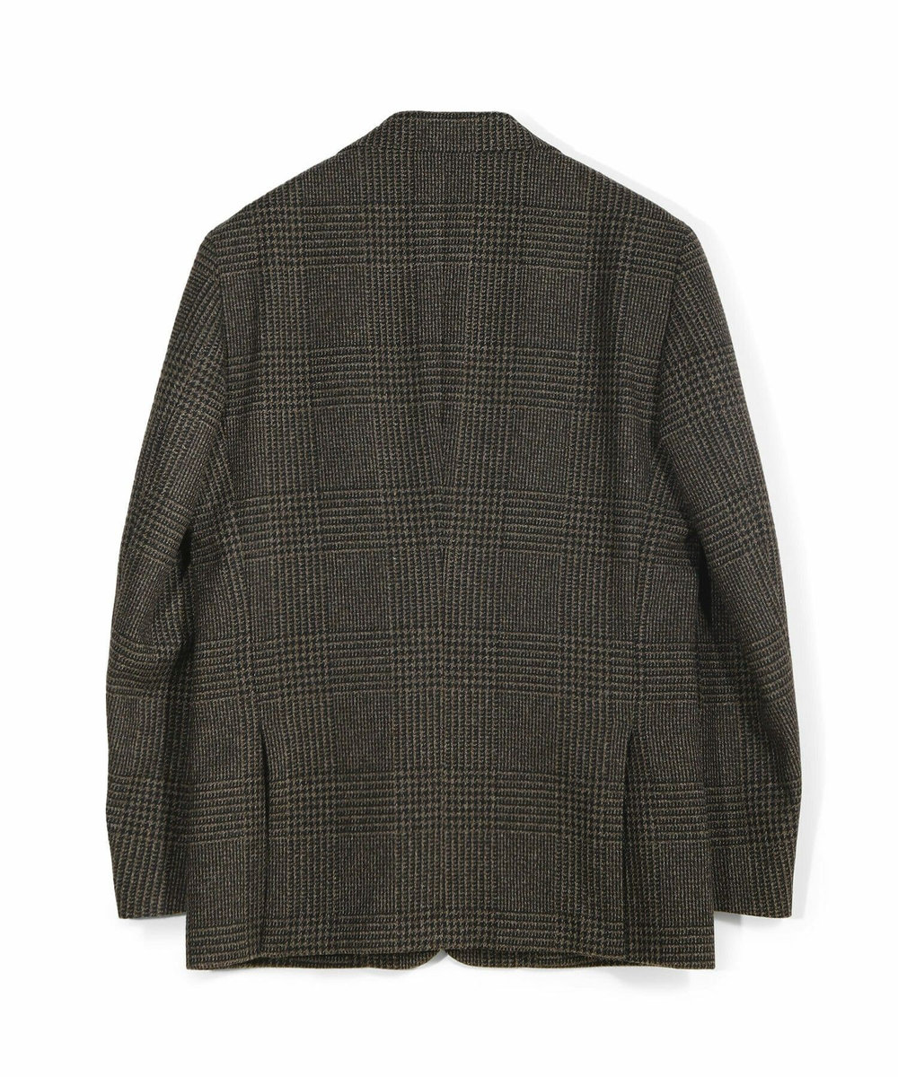 MEN'S BIGI ウールグレンチェック テーラードジャケット ブラウン