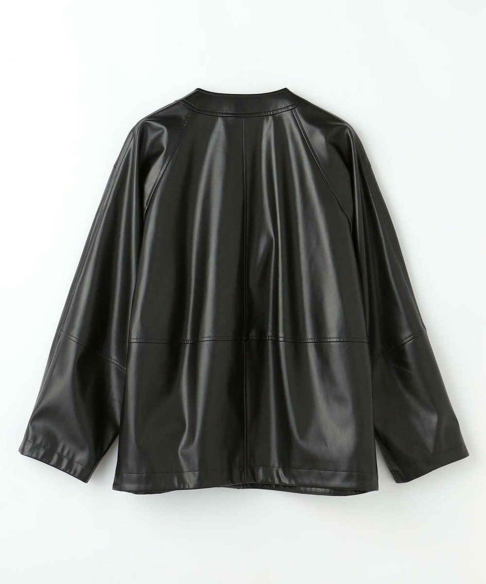 feerique feerique フェイクレザージャケット ブラック