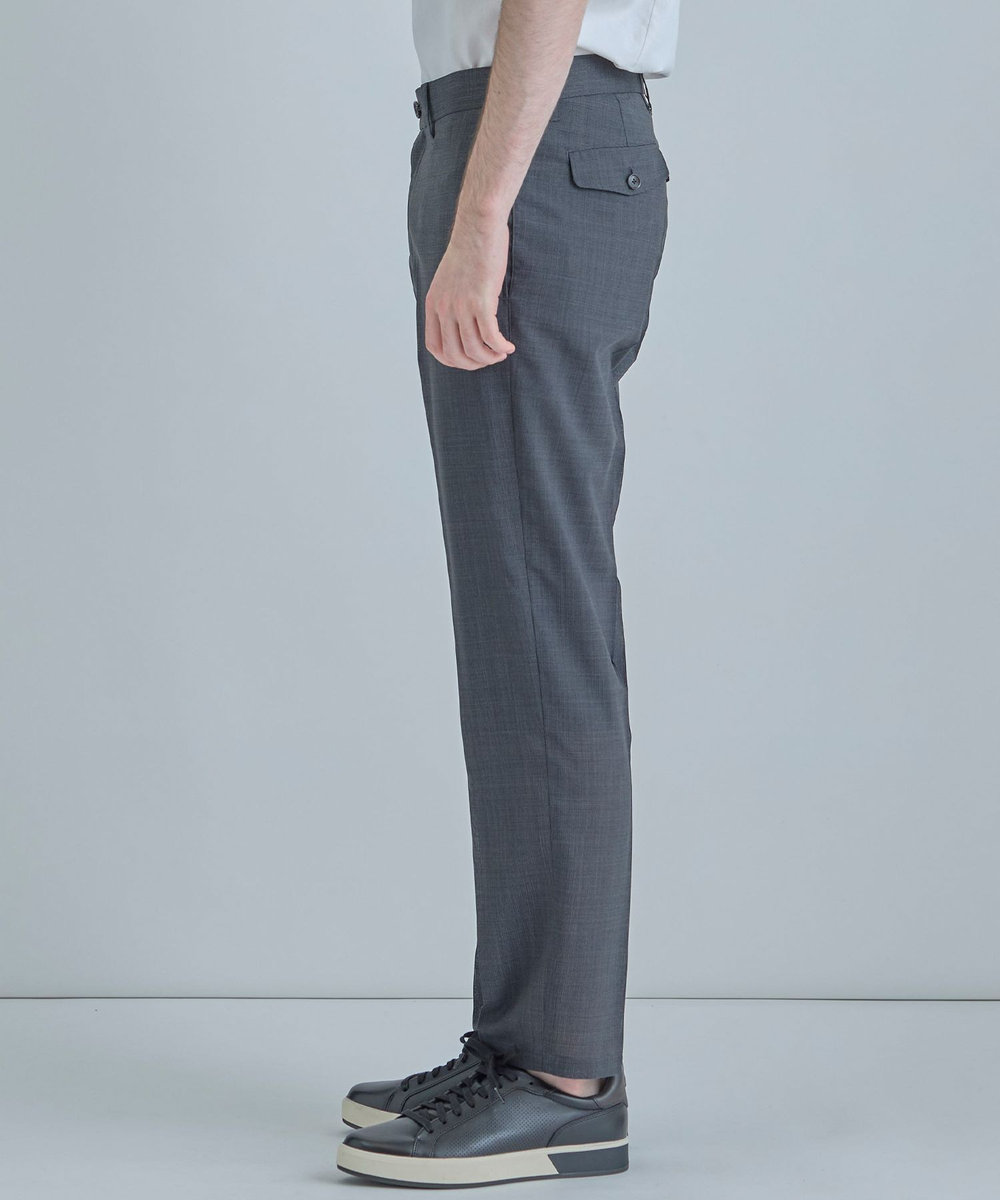 MEN'S BIGI 【COLE HAAN/コール ハーン】別注 サマーサイロフィルウールピンチェックパンツ＜通気性＞ グレー