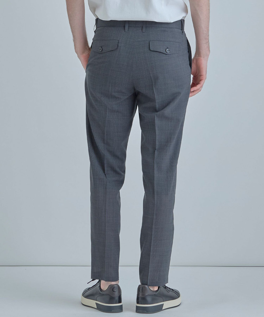 MEN'S BIGI 【COLE HAAN/コール ハーン】別注 サマーサイロフィルウールピンチェックパンツ＜通気性＞ グレー