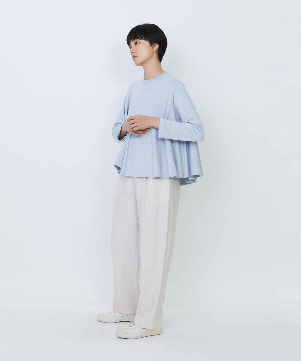 LOISIR リネンツイルアジャスター付きテーパードパンツ ベージュ