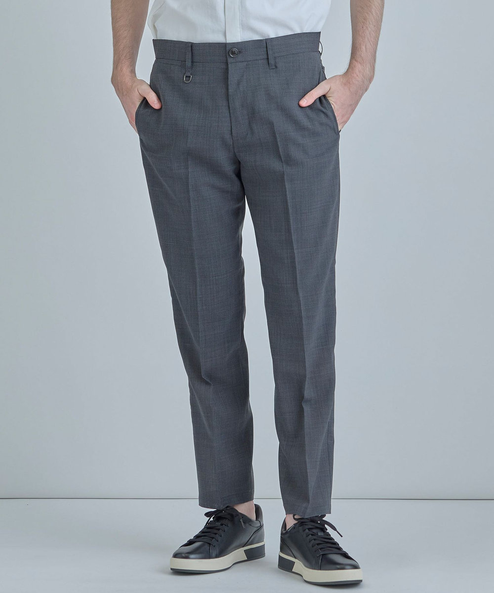 MEN'S BIGI 【COLE HAAN/コール ハーン】別注 サマーサイロフィルウールピンチェックパンツ＜通気性＞ グレー