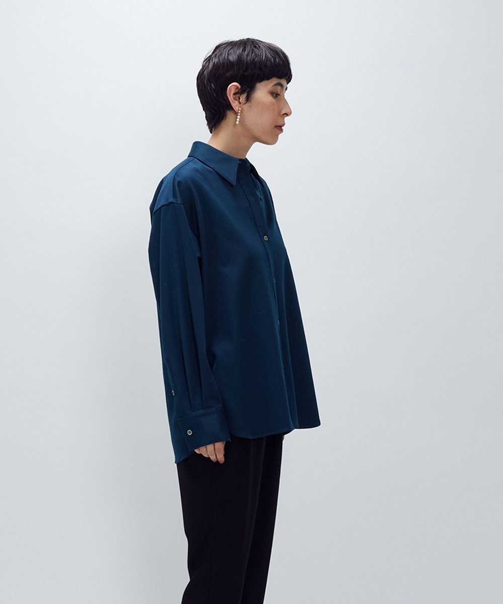 1er Arrondissement ウールサテンシャツ グリーン