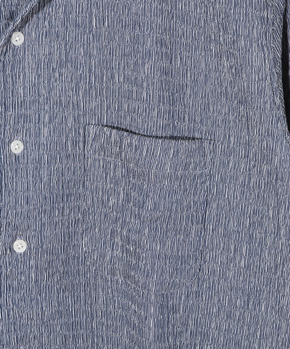 MEN'S BIGI シャーリング楊柳 シャツブルゾン＜ストレッチ＞ ネイビー