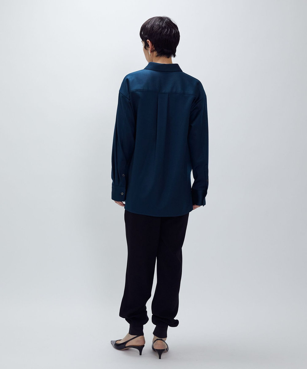 1er Arrondissement ウールサテンシャツ グリーン