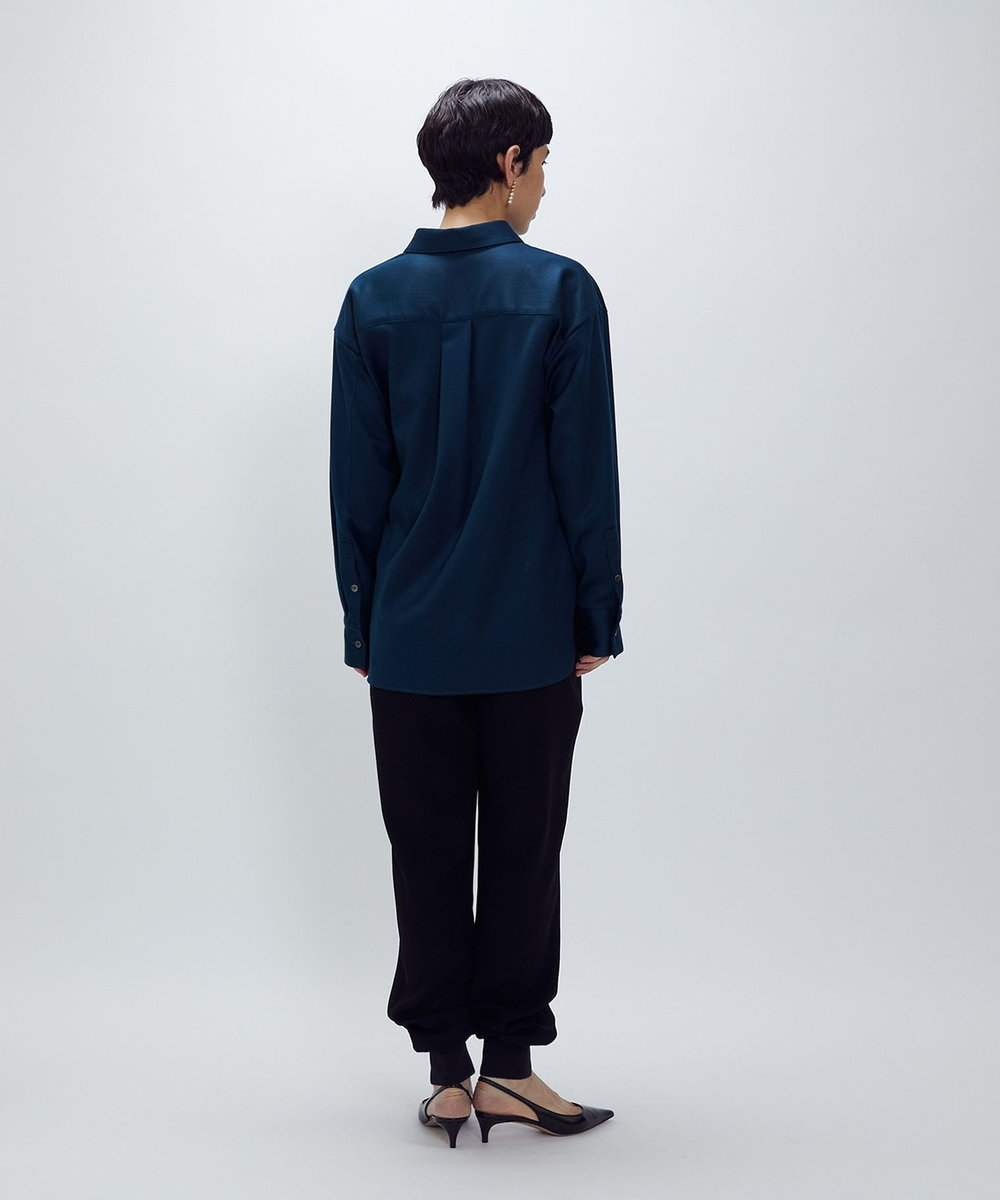 1er Arrondissement ウールサテンシャツ グリーン