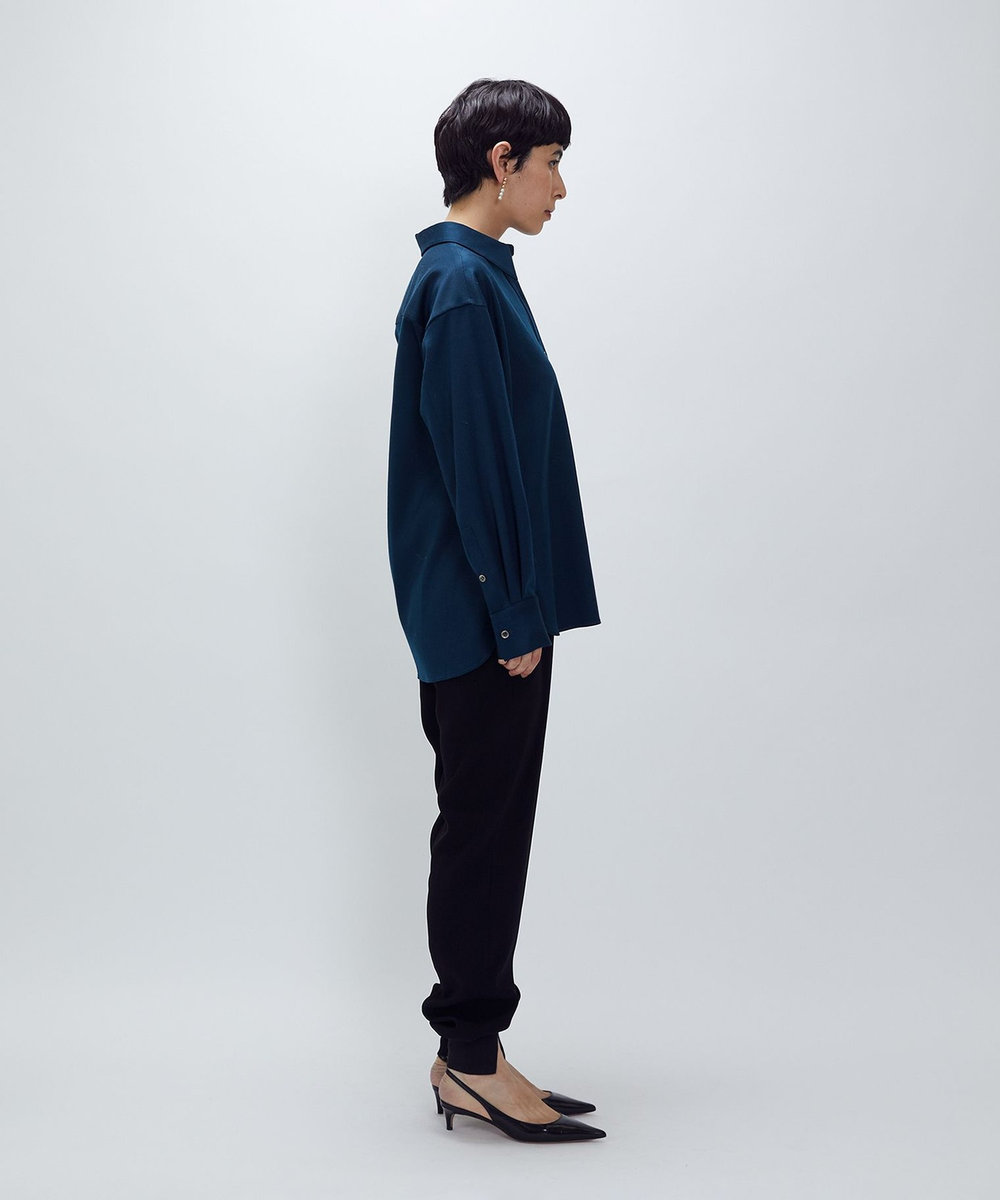 1er Arrondissement ウールサテンシャツ グリーン
