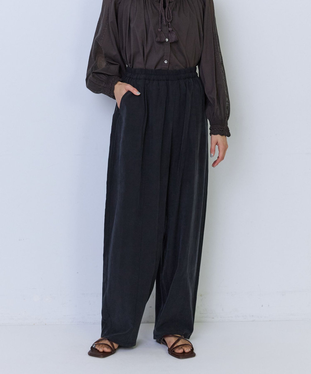 ADIEU TRISTESSE テンセルリネンバレルレッグパンツ ブラック