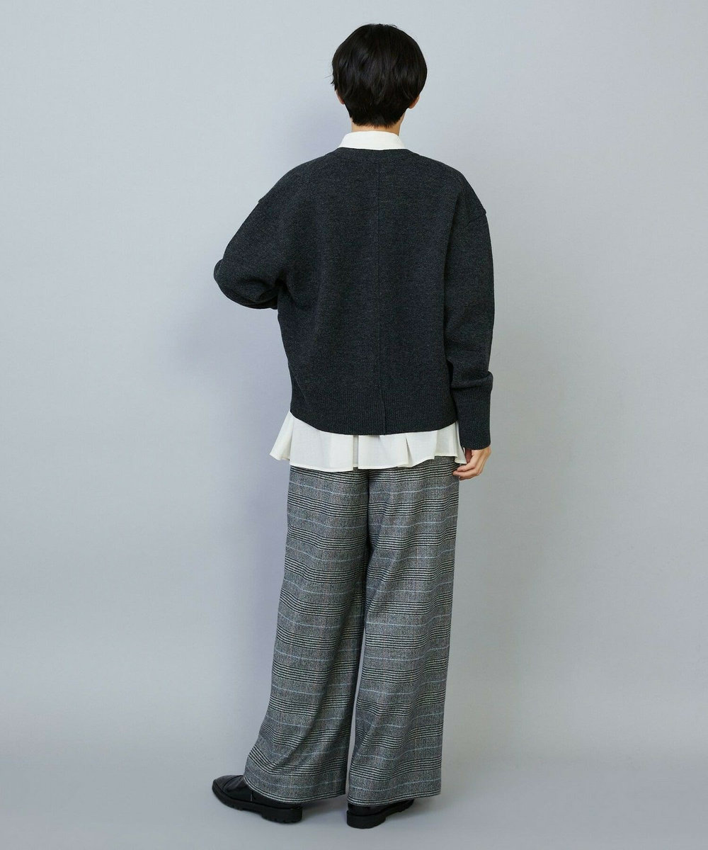 MOGA WOOLEN×AMOSSA Vネック配色カーディガン グレー系その他