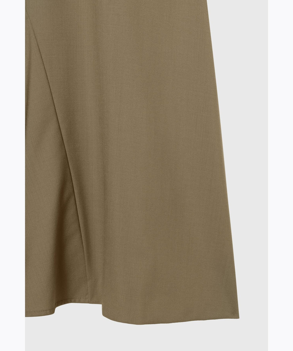 DÉPAREILLÉ WOOL TORO ASYMMETRY SKIRT / ウールトロアシンメトリースカート キャメル