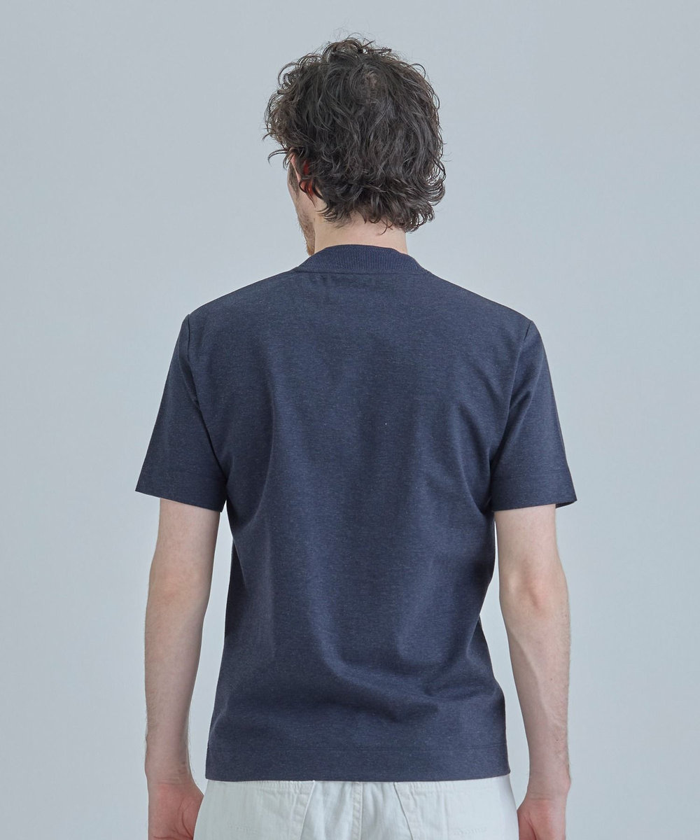 MEN'S BIGI 【ACTIVE TAILOR/アクティブテイラー】シルケットスムースVネックTシャツ＜接触冷感 / UVカット＞ ネイビー